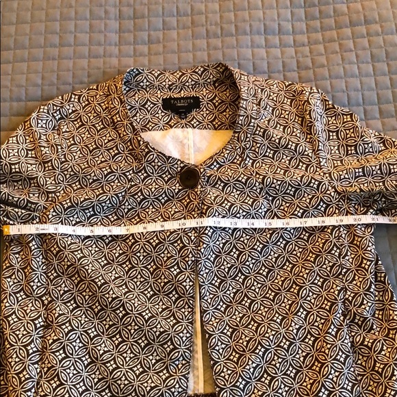 Talbots 3/4 sleeve jacket; brown/white: size 14 - Picture 5 of 7